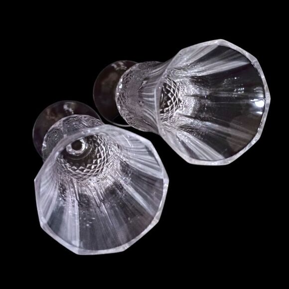 Cristal D Arques Longchamp Champagne Flutes Pair Diamax Crystal Clear France - Picture 7 of 16